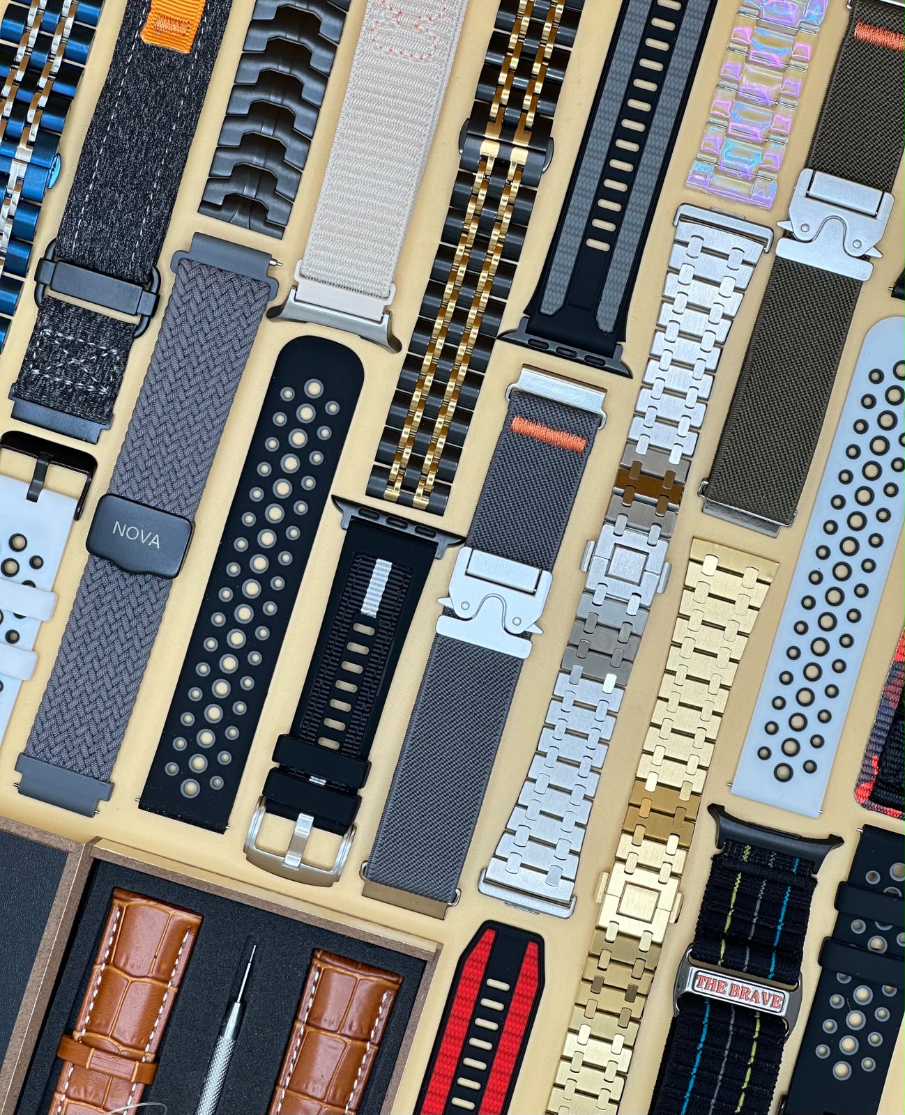 Leather watch strap texture
